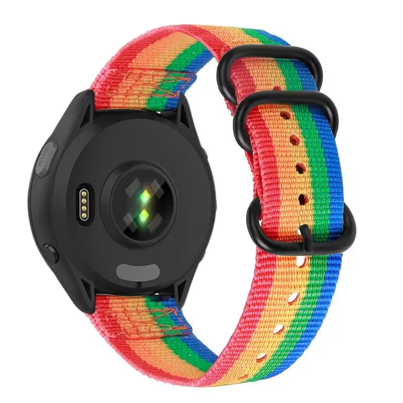 22mm Three-ring Nylon Loop Strap For Amazfit T-Rex3 Pro 48mm Buckle Bracelet Wristband For Amazfit Helio/Bip 6-5/Balance 2/GTR 4