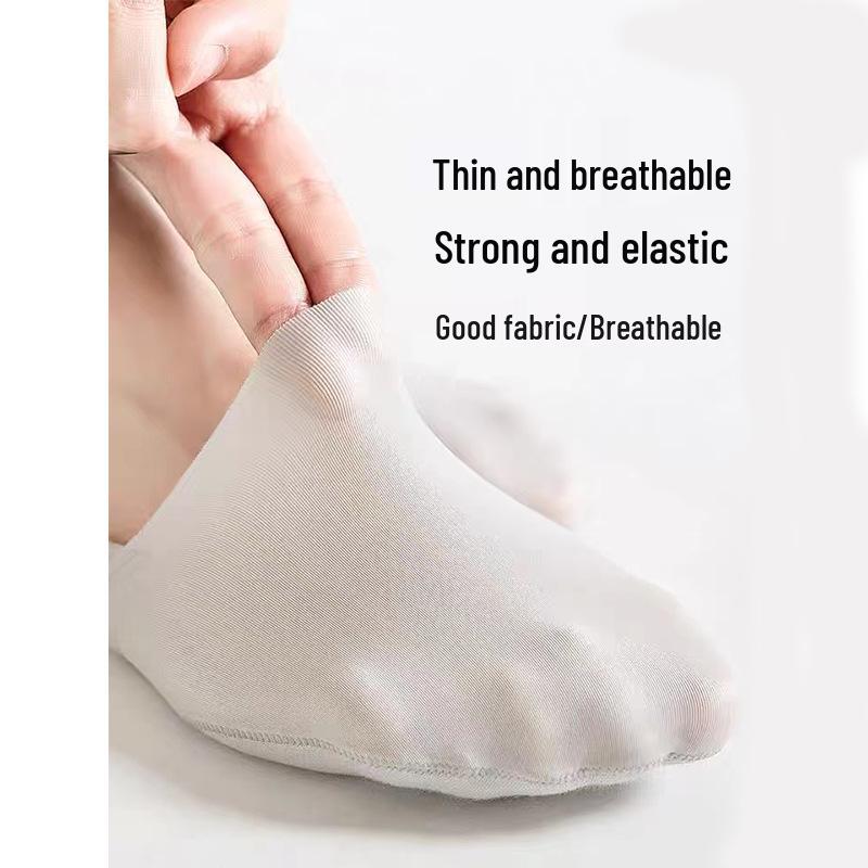 Men's Breathable No-Show Non-Slip Ice Silk Socks - Sweat-Absorbent & Odor-Resistant