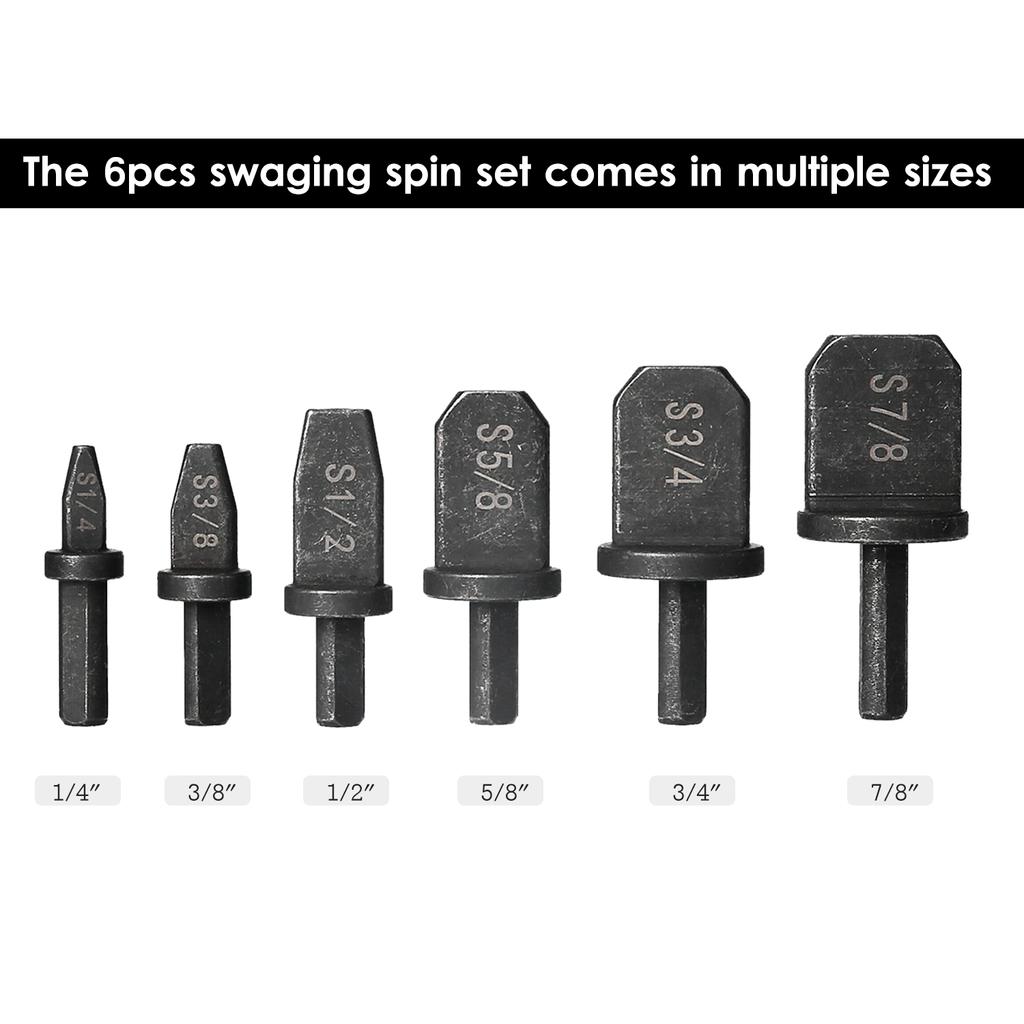 Swagage Tool, 6pcs Tube Expander Swagage Dring Bit Tipe Expander Copper Taring Tool Soft Copper Drilling Pipe for Conditioner Refrigerati