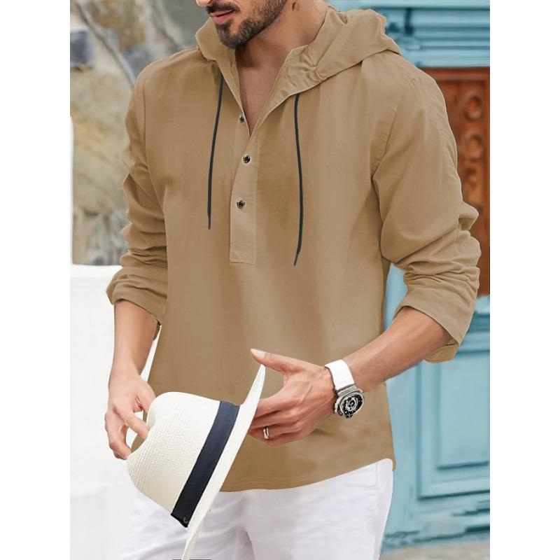 American Half Cardigan Jacket Summer Fashion Casual Sweat Cloth Hooded Long Sleeve Men's Top Shirt