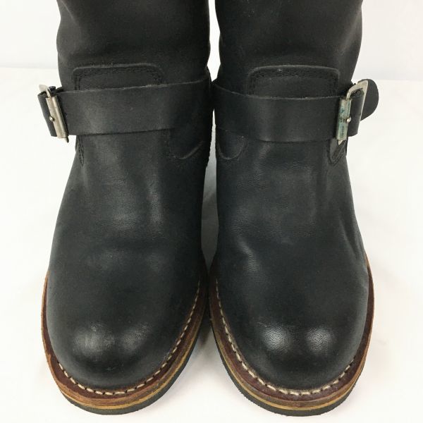 Steel Toe Engineer Leather Motorcycle Riding Boots Black Size 35.5 22.0-23.0(USED)