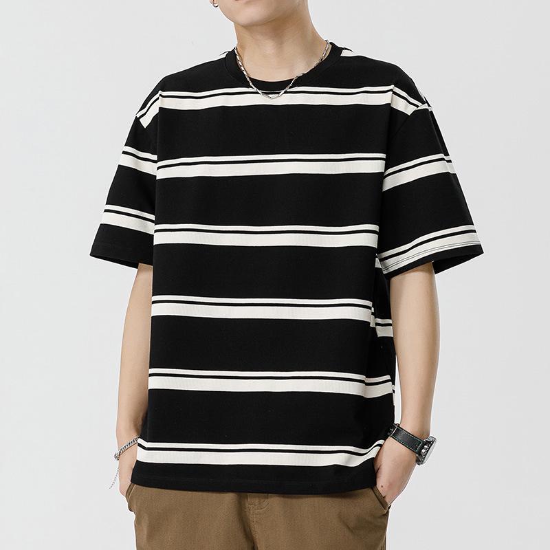 Kunhai Pengyun Men's Casual Sailor Striped Short Sleeve T-shirt