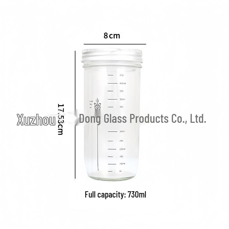 24oz Sourdough Fermentation Glass Jar with Scale and Sealed Petri Dish