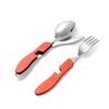 Camping Multifunctional Stainless Steel Cutlery Set: Folding Knife, Fork, and Spoon.