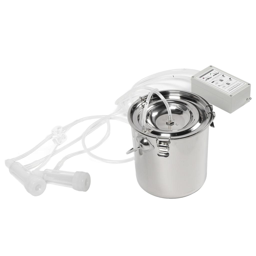 7L Goat Milking Machine Stainless Steel Portable Pulsation Electric Milker Machine Overflow Proof