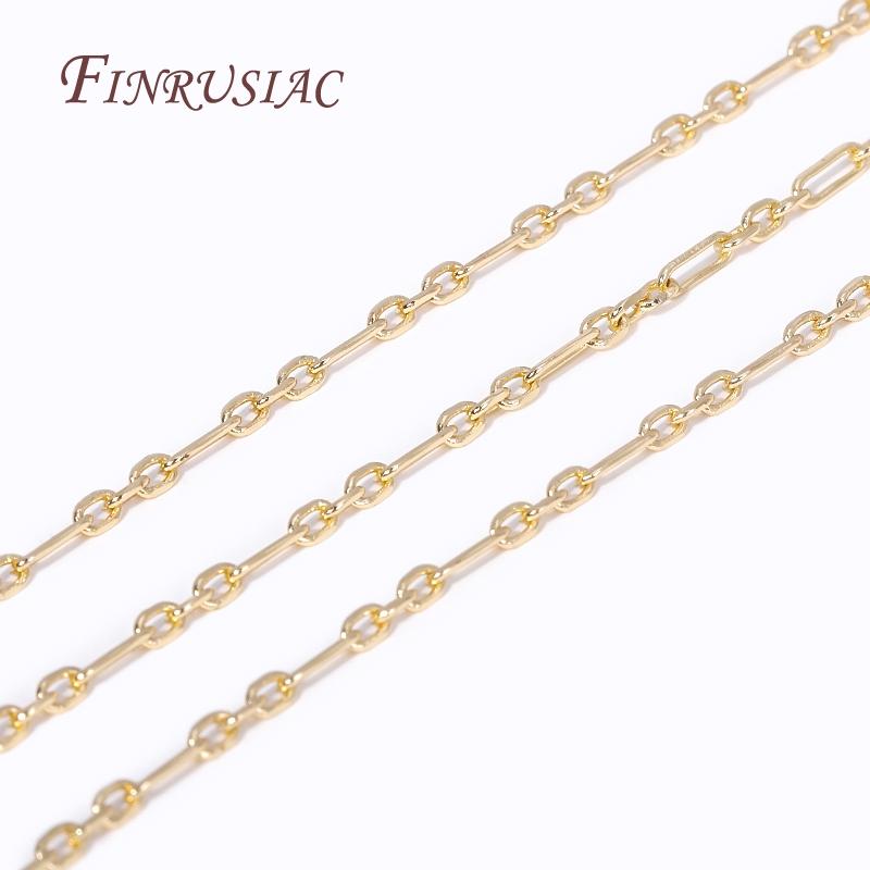 DIY Jewelry Making Chains 14K Gold Plated Metal Square Thin Chains High Quality Spool Chains For DIY Necklace Bracelet Materials