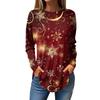 Women's Loose Round Neck Christmas Print Long Sleeve T-Shirt Top Pullover