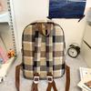 Women Plaid Backpack Campus Student Schoolbag Travel Backpack