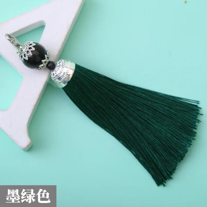 8cm Small Silk Tassel Earrings Pendant Charms Crafts Silver End Caps Tassels Brush for DIY Jewelry Making Accessories 5pc