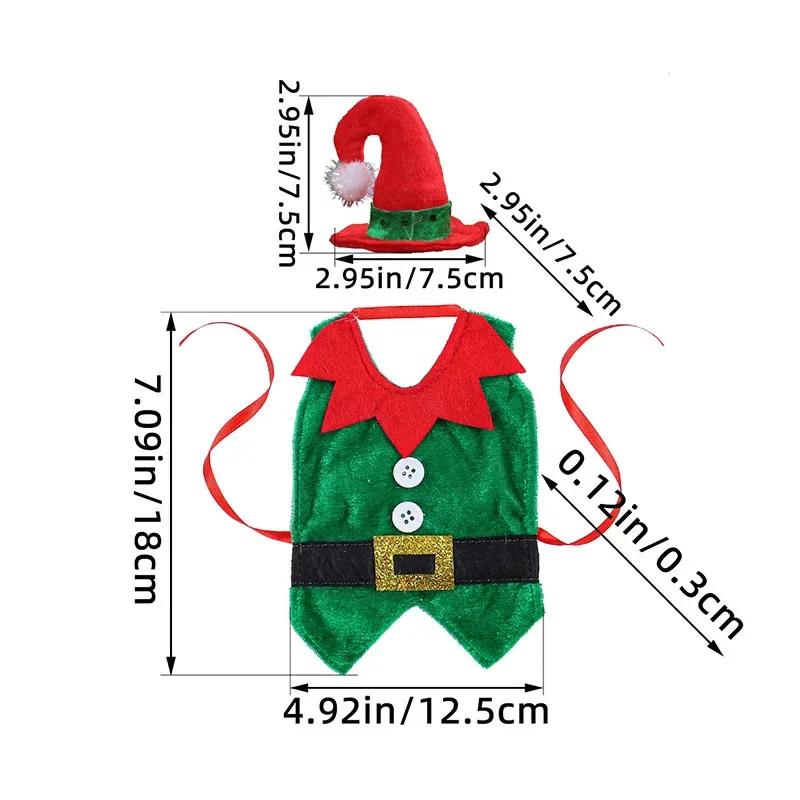 Christmas Decorations Wine Bottle Cover Cute Wine Bottle Clothes with Hat Xmas Restaurant Party Christmas Champagne Bottle Set
