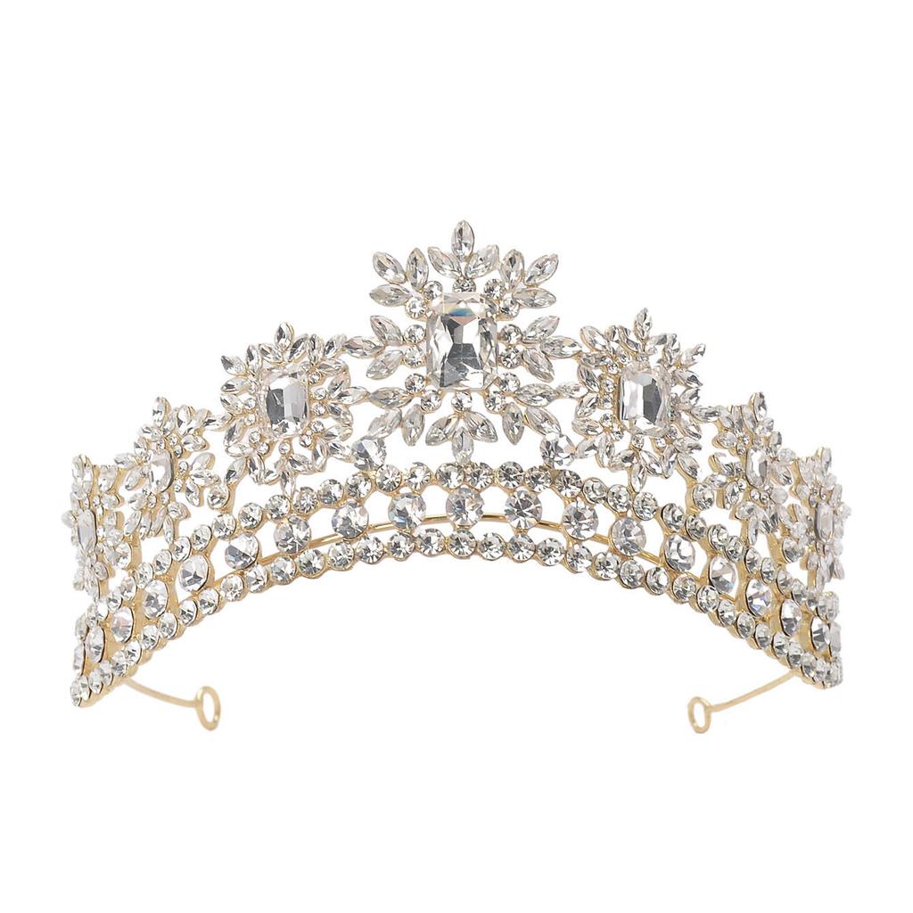 Palace alloy rhinestone glass snowflake decoration suitable for ladies wedding banquet hair accessories crown