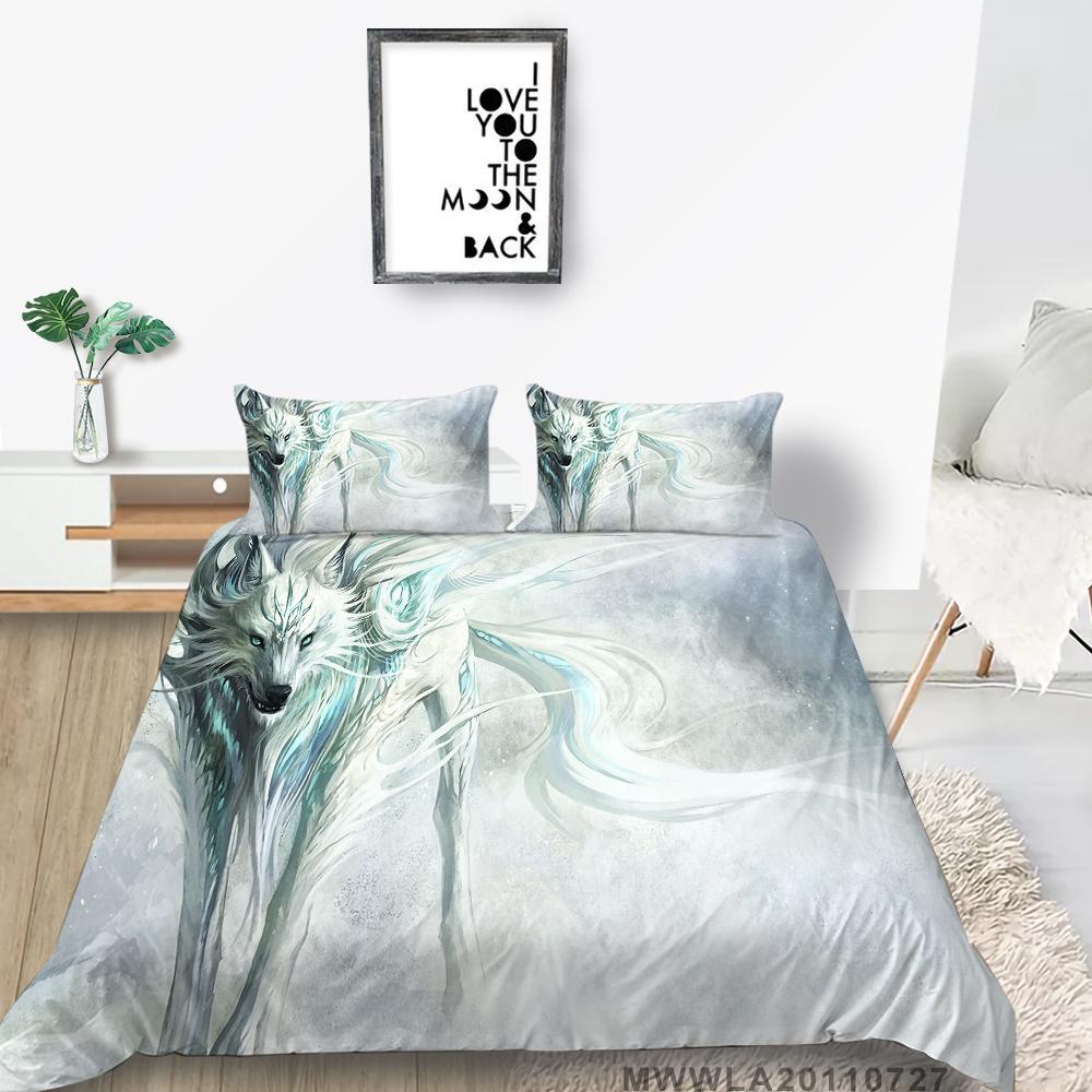 

Домашний текстиль Креативный комплект постельного белья с принтом 3D волка, пододеяльники размера «king-size» для королевы Single 135x200cm
