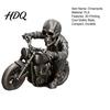 Unique Desktop Accessory 3D Printed Skull Motorcycle Rider Statue, Cool Gothic Biker Skeleton Ornament Figurine, Motorbike Sculpture Car Decor