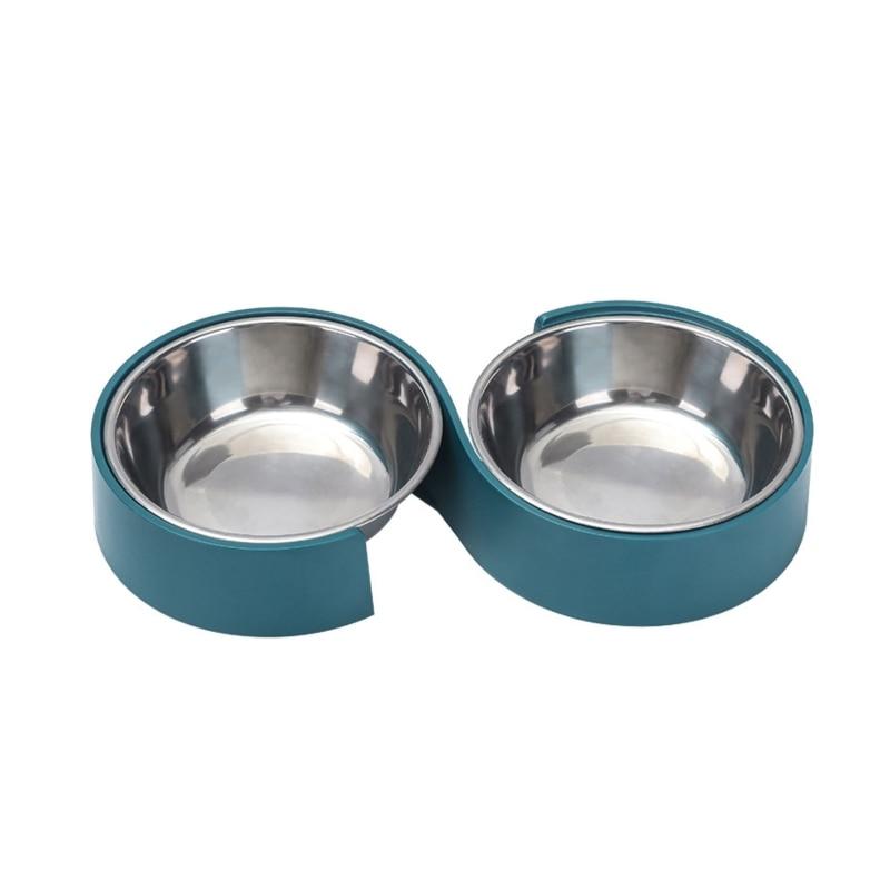 

Double Bowls for Dogs Stainless Steel Feed Bowls Water Feeder Feeding Dishes Accessories for Small Dogs Cat Puppy Feeding | Dog Food