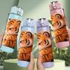 1PC Cute Baby Tiger Cub 750ml Color Plastic Sports Water Bottle Leakproof Flip Straw Lid Suitable for Sports Office Home Use