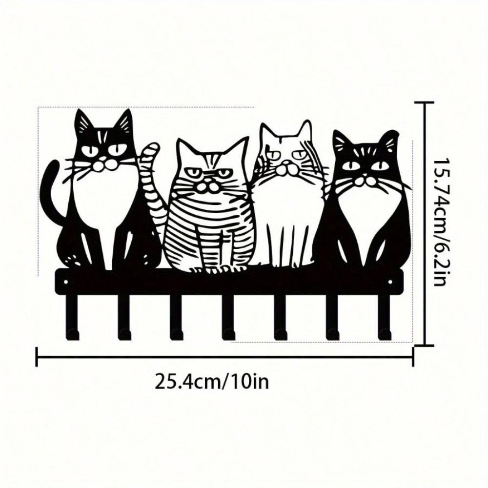 1 PC Charming Cat-Themed Metal Wall Hook - Perfect For Towels, Coats, And Keys - Ideal Gift For Cat Lovers - Versatile Home Decor,