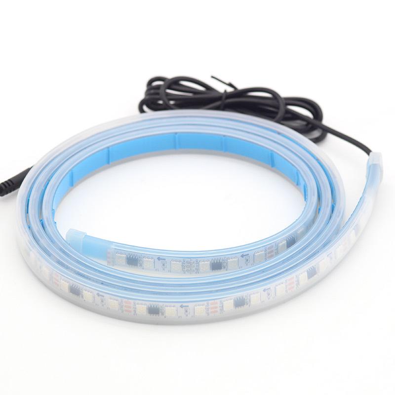 

G18 1.8m 12V Flexible Car Hood Glow Headlight Strip Multicolor Waterproof Car Warning Lights with Remote Control Type A