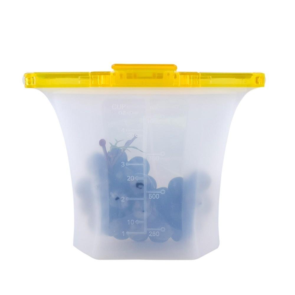 

Double Lock Freezer Seal Bags 1000ml Food Storage Bag Translucent Fresh-keeping Bag Fruit Yellow 1000ml