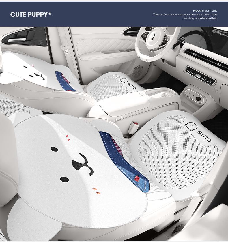 Bear Cartoon Scarf Car Seat Cushion for Women - Fits Volkswagen Magotan, Passat, Sagitar, Lavida - All Seasons