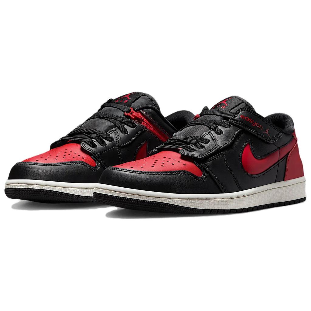 New JORDAN 1 Low FlyEase Black Summit White Varsity Red DM1206-067