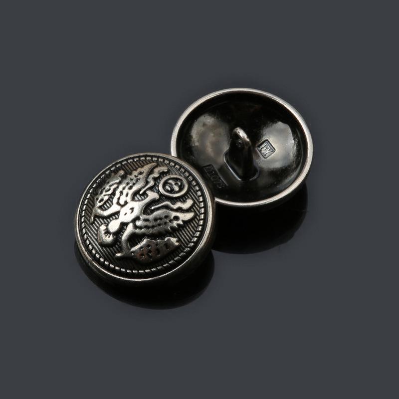 10Pcs Black Metal Coat Buttons Clothes Jacket Trench Coat Sweater Button Accessories Round Versatile Top Buttons Daquan