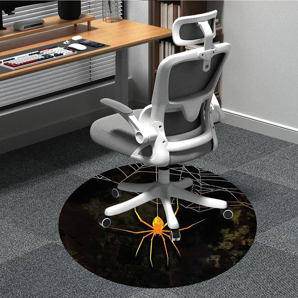 1PCSpider Web Office Round Area Rug,  Mat Suitable For Office, Under Office Chairs Bedroom Living Room Home Decor, Room Deco