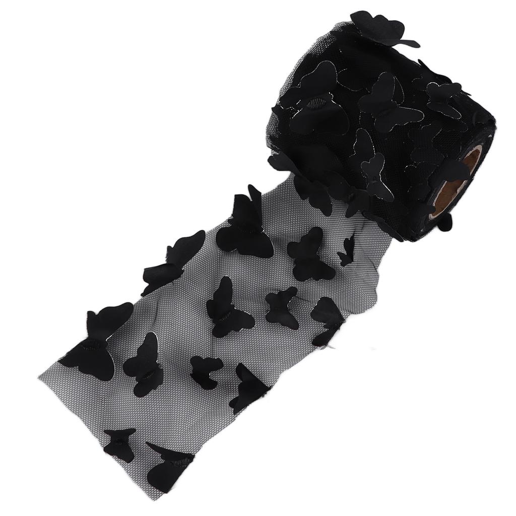 Tulle Roll Sewing Colorful Net Yarn Roll DIY Hair Accessories Material Webbing Tulle RollBlack