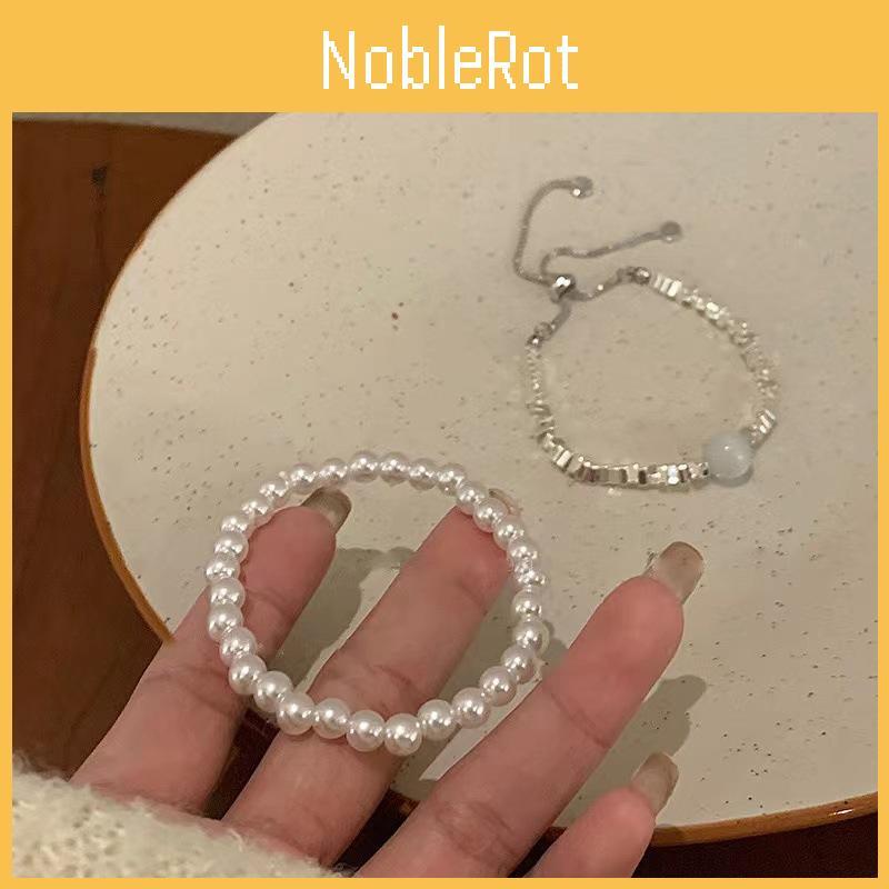 Exquisites unregelmäßiges Silberperlen-Layering-Armband Schicker modischer Schmuck