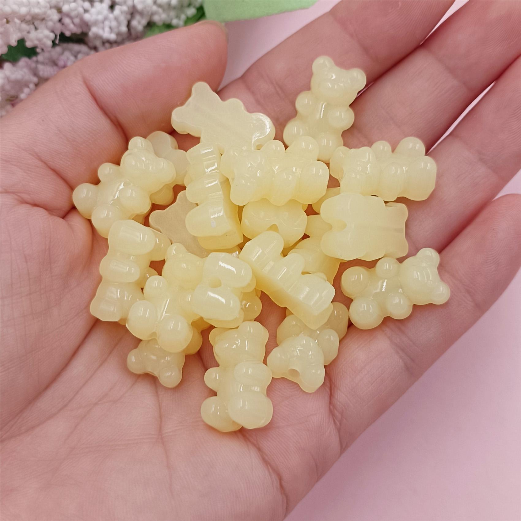 

20 шт. Бусины из акрилового материала ручной работы 11*18 мм Материалы для бисероплетения Аксессуары для изготовления украшений в виде медведя DIY Аксессуары для ожерелья и браслета about11*18mm жёлтый