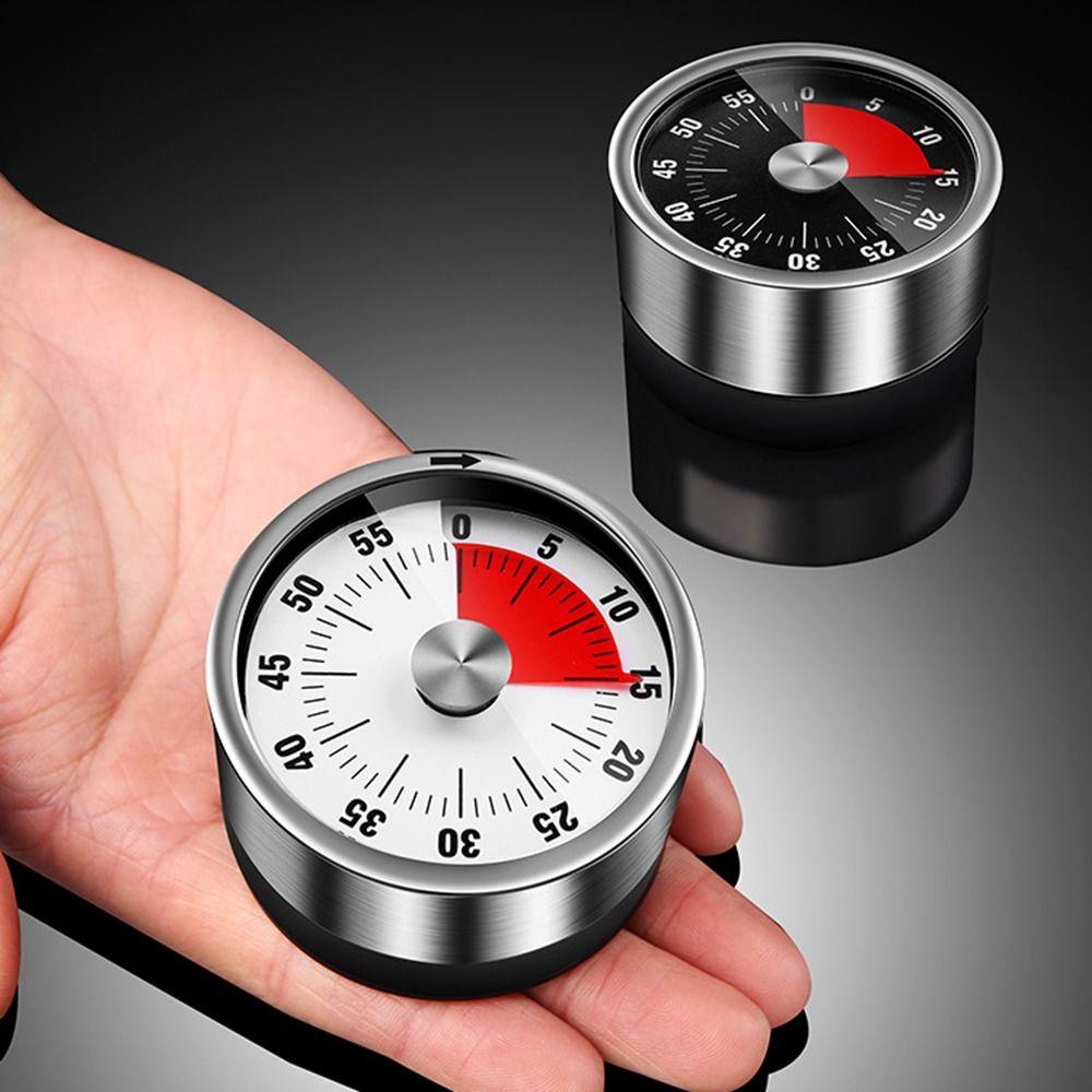 Magnetic Mechanical Timer Stainless Steel Alarm Clock Multifunctional Rotating Timer  Study