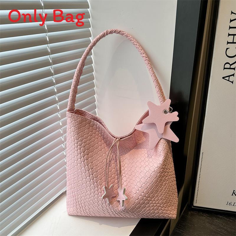Street Style Woven Tote Bag For Women With Large Capacity And Magnetic Closure