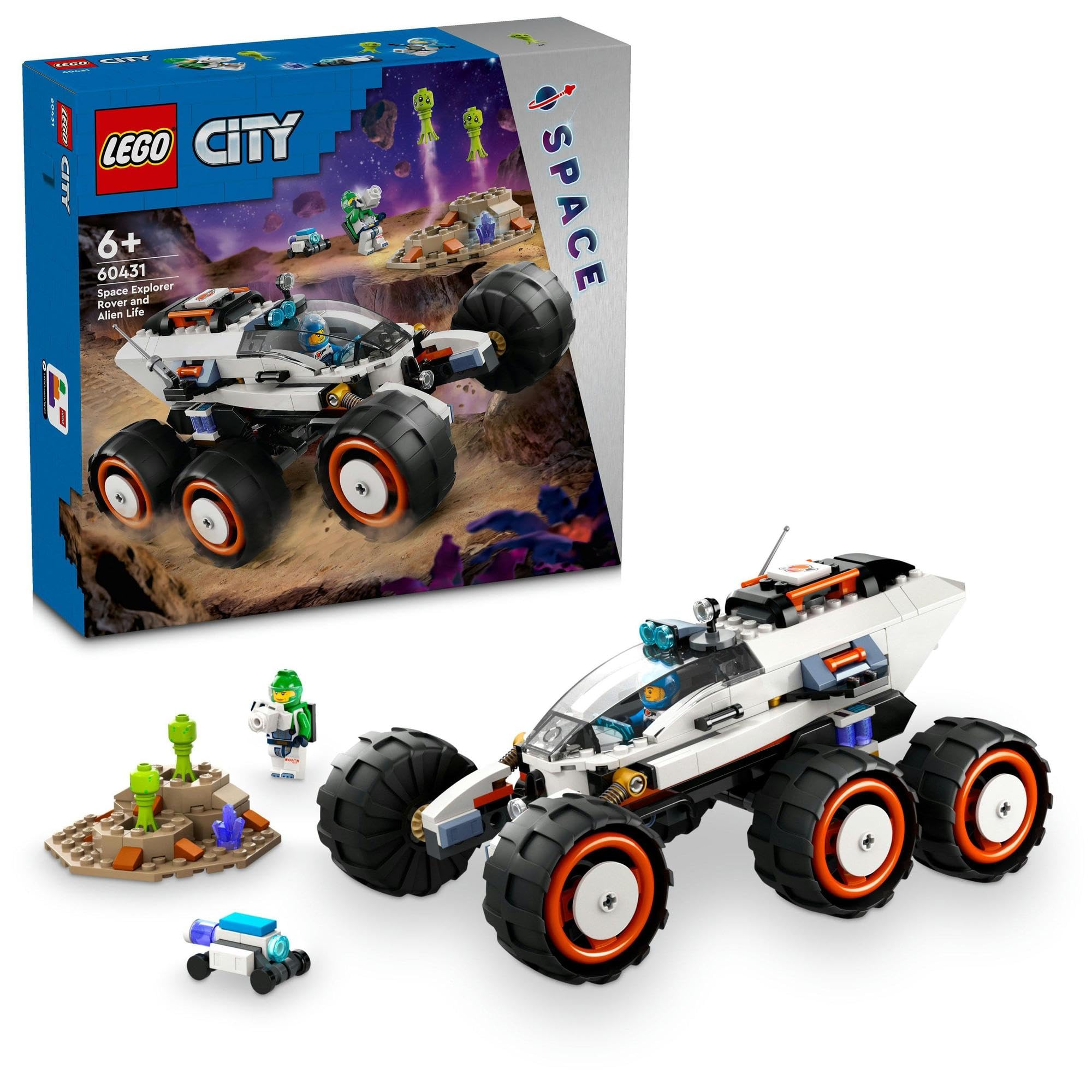 

LEGO City Планетоход и игрушка-инопланетянин, Подарок на день рождения, Развивающие строительные блоки, для мальчиков и девочек, 6, 7, 8 и 9 лет, Космос, 60431