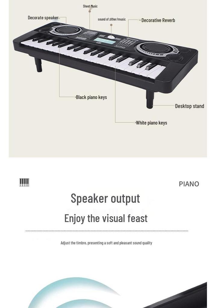 37-Key Kids' Beginner Electronic Piano - Educational Music Toy
