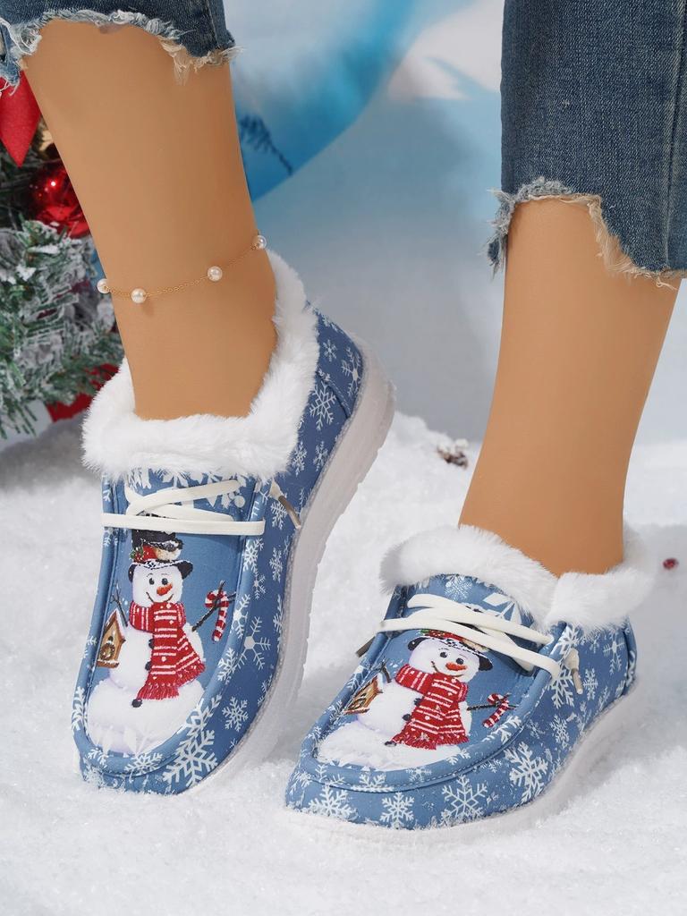 European and American Christmas short snow boots season velvet casual women's flat bottom warm