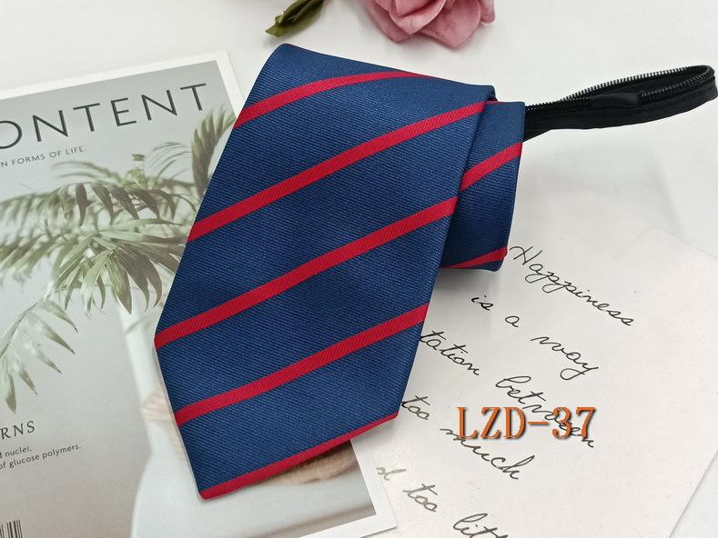 Ανδρική Επίσημη Επαγγελματική Γραβάτα Lazy Φερμουάρ 8Εκ Εύκολη στο Τράβηγμα Ριγέ Μαύρη Γραβάτα Χωρίς Κόμπους