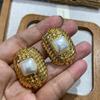 Medieval Replica Electroplated Stud Earrings, Irregular Gold-Plated Earrings, Retro Elegant Stud Earrings.