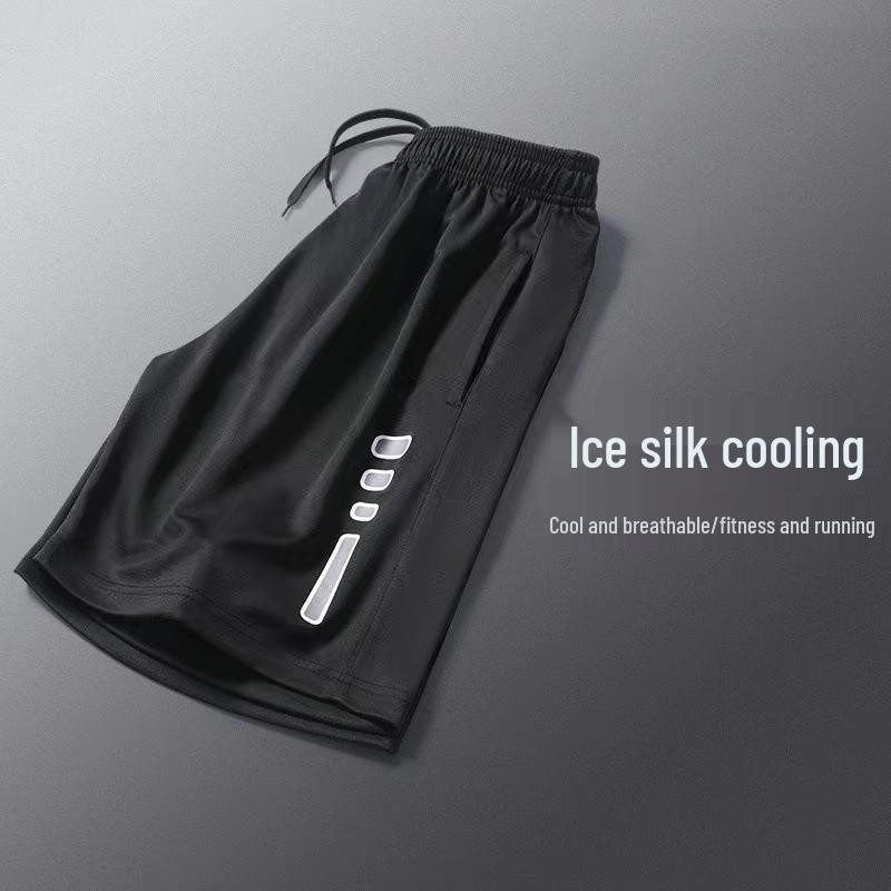 Heren Sneldrogende Casual Fitness Shorts - Zomer IJszijde, Losse Pasvorm, Trendy Vijf-Punts Ontwerp voor Hardlopen, Basketbal en Strandactiviteiten.