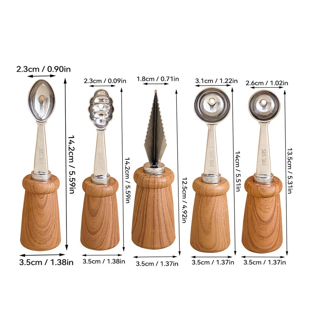 304 Stainless Steel Fruit Scoop Standing Melon Baller Scoop Ice Cream Scoop Watermelon Carving Knife Kitchen Gadgets