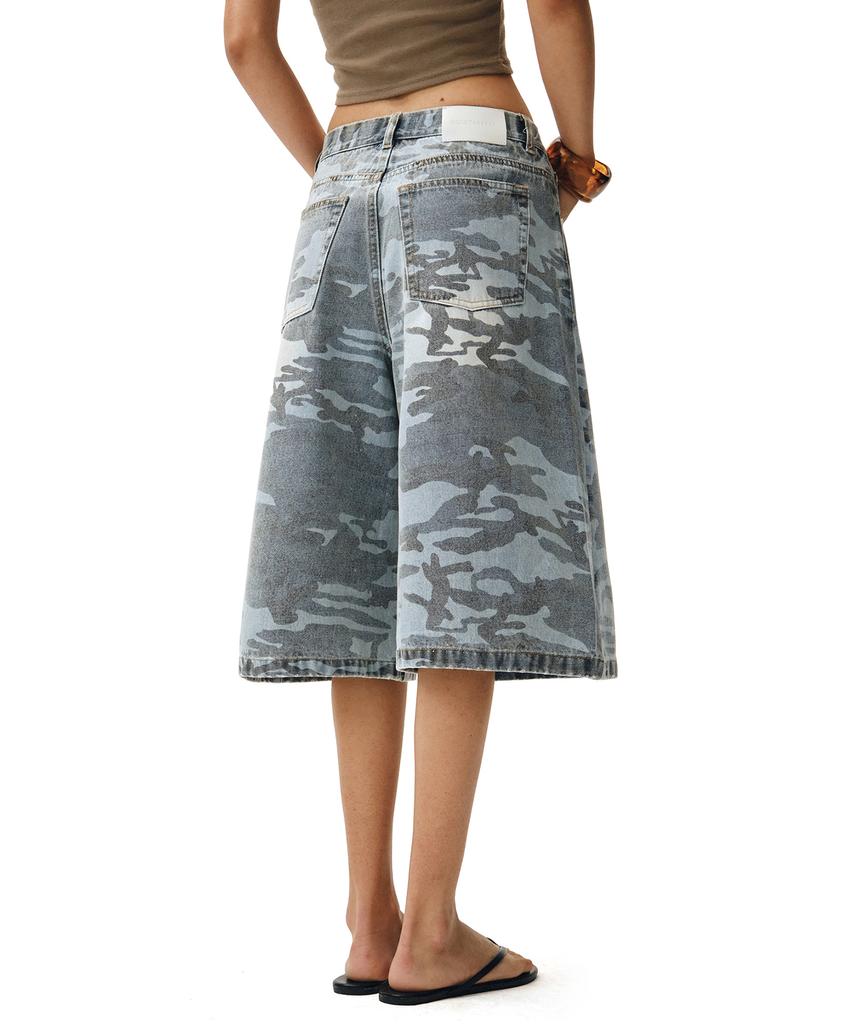Deketeuumeon Camouflage Bermuda-Hose Dcwpt025Hellblau
