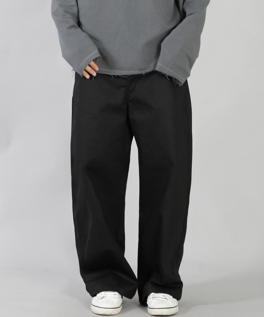 Seinteukeulu Ex Wide Button Pants Ewb-377 Black