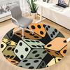 1pc Dice Pattern Office Round Area Rug,  Mat Suitable ForOffice, Under Office Chairs Bedroom Living Room Home Decor, Room Deco