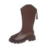 Botas de cano alto para meninas Outono/Inverno Coreanas Botas de Cavaleiro Botas de Princesa Peludas Quentes Botas de Cano Alto de Algodão Duplo