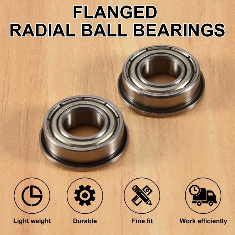 10 Pezzi F688ZZ Cuscinetti a Sfere Radiali Flangiati Cuscinetto a Sfere Flangiato Radiale in Metallo Acciaio Doppiamente Schermato, 8 X 16 X 5mm Per Motore