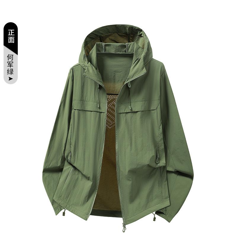 1011 New Outdoor Sunscreen Clothing Women's Hooded Light and Breathable Ice Silk Sunscreen Clothing Men's UPF10 + Summer Skin Clothing