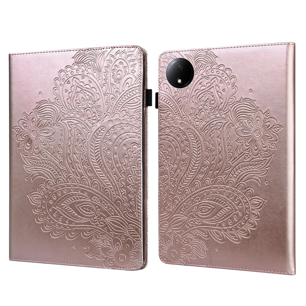 For Xiaomi Redmi Pad SE 4G 8.7 Inch Case Peacock Flower Pattern Card Holder Leather Tablet Cover