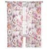 Spring Texture Watercolor Flower Hydrangea Tulle Curtains For Living Room Kitchen Sheer Voile Curtain Bedroom Window Panels