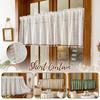 1Pc Green Short Sheer Curtain for Living Room and Bedroom Decoration, Personalized Home Decorative Rod-Pole Sheer Curtain