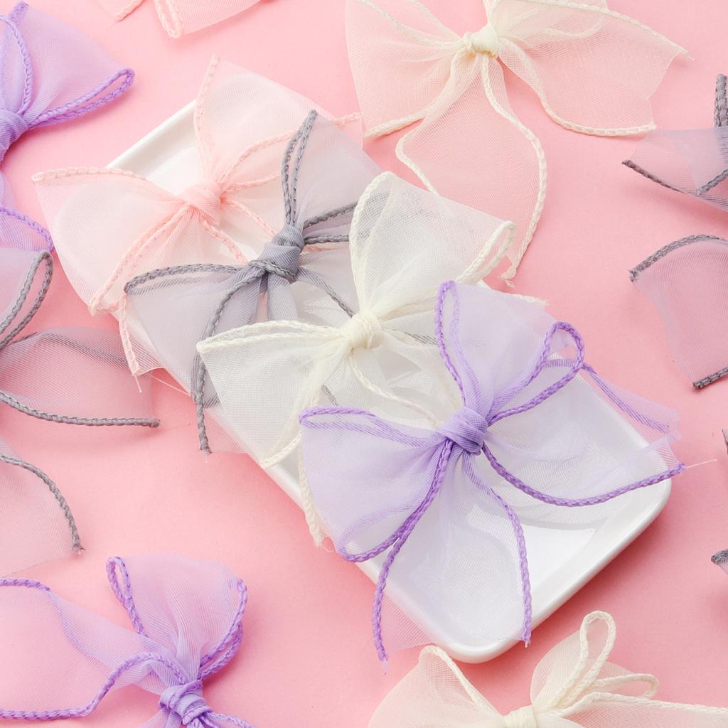 10pcs/lot Fishtail Yarn Ribbon Bows Colorful Handmade Bows For DIY Bow Hair Ornament Gift Wedding Dress Party Decoration