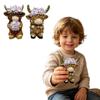 2pc Highland Cow Resin Figurine Set Rustic Animal Sculpture Decorative Collectible for Home Office Shelf Display