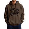 Men's Casual Hooded Jacket with Large Pockets and Funny Saying Print